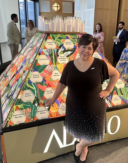 Dr. Almi G. Abeyta being recognized by ALX100.  ALX100 recognizes 100 exceptional Latino American leaders and trailblazers shaping the future across Massachusetts.  