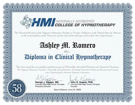 From dreaming of launching an integrative wellness practice to holding this diploma in my hands, it has been an incredible journey. This milestone marks the next step in my journey with Hometown Serenity, as I continue to integrate mind-body psychology into my practice to better serve our community.