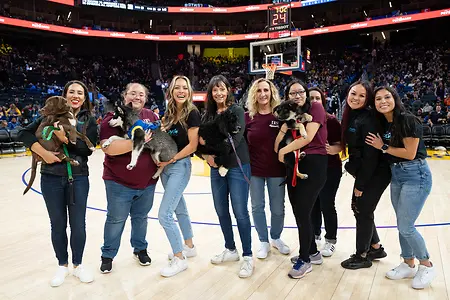 10 years ago, people told me Puppy Love was a sweet idea, not a sustainable business. This year, my team and I stood center court at a Golden State Warriors game, surrounded by rescue puppies finding their forever homes — proof of how far that 'sweet idea' has come. From skepticism to a pandemic everyone thought would end in-person connection, to this: a packed arena celebrating the very thing I bet on a decade ago. Here's to the women who build something real, even when no one else can see it yet. 🐾"