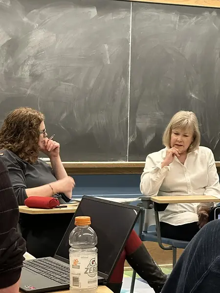 Seminar discussion with poly-sci students at Western Washington University, April 2026.