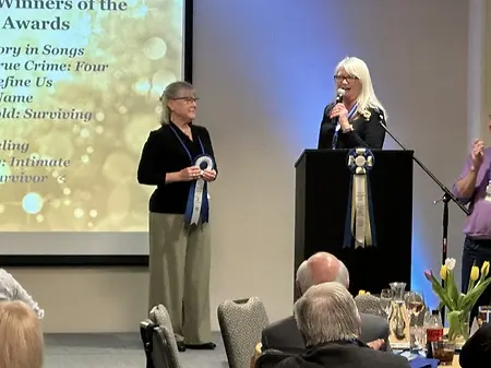 Being presented First Place prize in Chanticleer's International Nellie Bly Award for Journalistic Nonfiction in Bellingham, Washington, April 2026. 