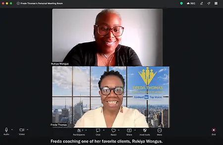 Zoom client coaching session