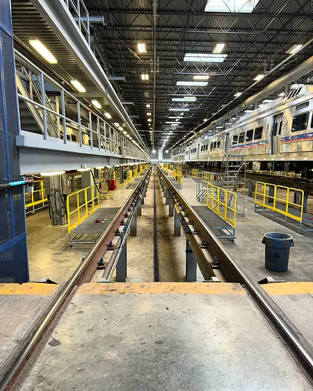 An “empty” shop means we’re doing our job providing reliable transportation to the public. This is the Commuter Rail Maintenance Facility, my home away from home, where we have six tracks to safely perform our work in a climate controlled environment. Most days are spent here, however, as a leader there are times when I have to leave the comfort of our shop to respond to emergency situations out on the main line. 