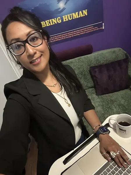 When I work from home for my “Being Human” Non - Profit program. 