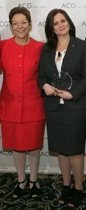 Receiving the ACG 2019 Corporate Growth award presented by Sally Glick
