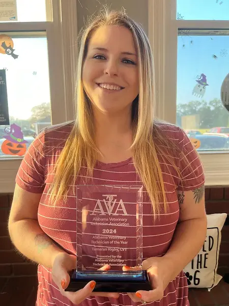When I received my award for Alabama Veterinary Technician of The Year for 2024.