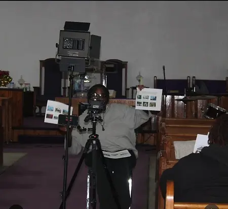 Presenting information to a focus group for the Impact of Art (Beyond Murals) initiative to gather community voices from one of Cleveland's Southeast Side neighborhoods that are currently art deserts.