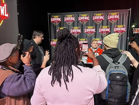 I got to attend the Senior Bowl media days. It has been a highlight of my career for sure. I got to meet so many sports media personalities and several players. I got to conduct interviews and my company used them on our podcast. 