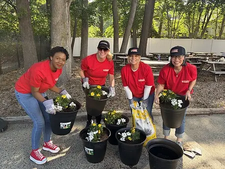 Volunteer Week at Family Dollar 2026, Planting Flowers at the YMCA of South Hampton Roads