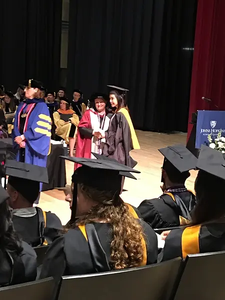 Receiving my dual MSN degrees from Johns Hopkins University — a proud moment made possible through a full Navy scholarship. A reminder that perseverance, service, and faith can turn every beginning into achievement