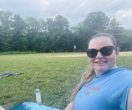 Caitlin at a yoga and meditation class, all apart of the essential self-care!