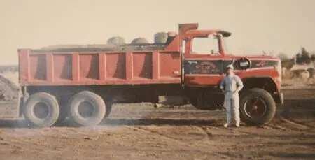 My excavation days in the dump truck I was assigned. 1990
