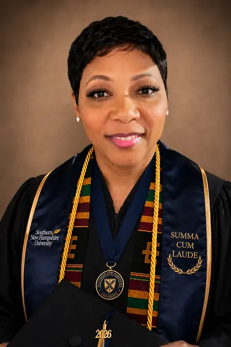 My path has been far from linear. I realized late in life that my story only needed to be mine, no one else's. No comparing or competing. So, I gracefully entered my fearless fifties with my Bachelor of Science degree in hand ready for the next chapter. No matter your age, continuing your education is a great investment! I will be forever grateful to my Savior Jesus Christ for blessing me with the desire of my heart.