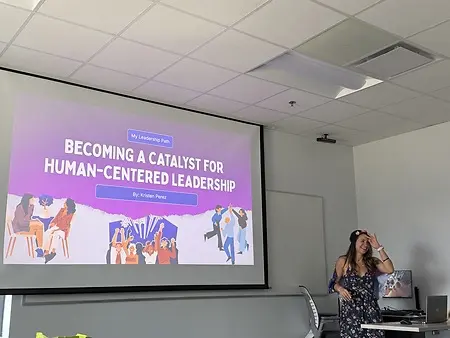 Defining moment for me in grad school speaking my truth and expressing my beliefs in human centered leadership!