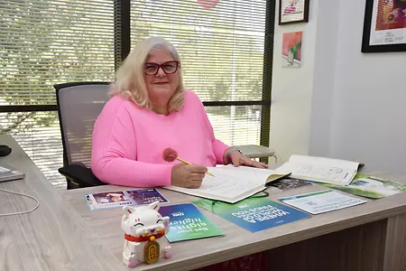 Working at my office at University of Houston-Clear Lake. On my desk I have some of the printed work I have been doing.
