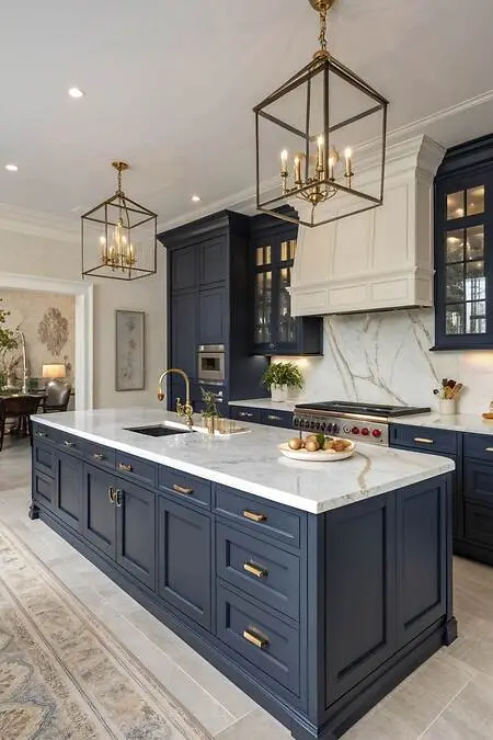 New Kitchen Trends! Quartz counters with Gold accents.