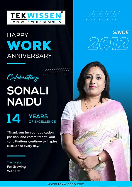 Celebrating 14 years of dedication, growth, and continuous excellence with TekWissen! Reaching this meaningful milestone is a reflection of an incredible journey defined by resilience, adaptability, and leadership in global mobility. Looking back, I am deeply reminded that professional longevity isn't just about the years we log—it’s about the complex challenges we overcome, the evolving strategies we build, and the teams and individuals we uplift along the way.
As the saying goes, 'Success isn’t just about what you accomplish in your life, it’s about what you inspire others to do.' Here's to embracing new horizons, lifting others as we climb, and continuing to lead with passion every single day"