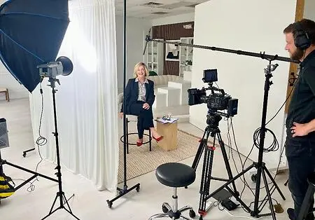 On the job - filming a video for a peer to peer recommendation for Nuance Medical's HurriFreeze!