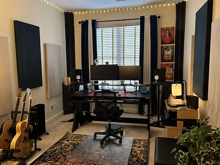 My acoustically treated studio. 