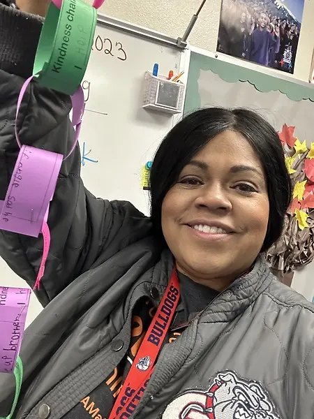 Students make a kindness chain and last year we had almost 600 acts of kindness for the year.  Hanging it in the classroom brings us good energy and support everyone in paying it forward in life.