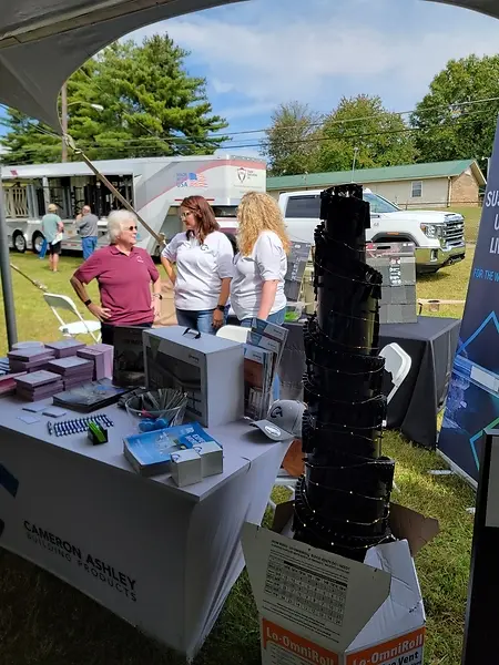 In my role, we often work our customers Contractor appreciation events. My boss caught this one while a co-worker and I were taking with one our purchasers. 