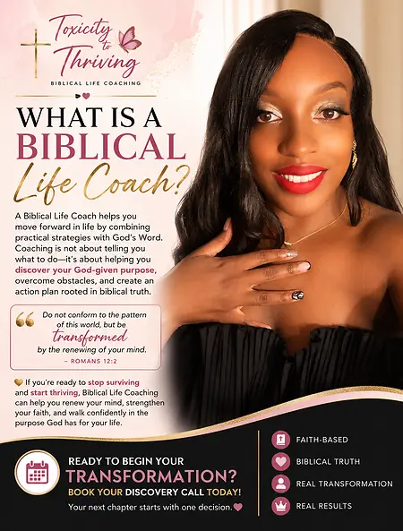 Hello, my name is Octavia L. Floyd, and I am the creator of Toxicity to Thriving. I am a Certified Biblical Life Coach, Author, and Speaker, and I created this business because I believe every woman deserves the opportunity to heal, rediscover her worth, and live a life filled with purpose.