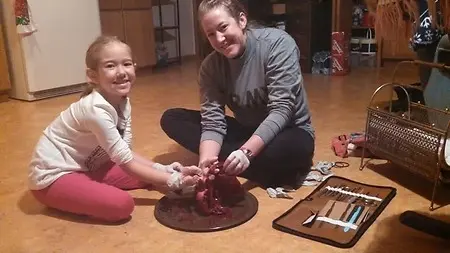 Dissecting a deer heart with my daughter at 6 years old.