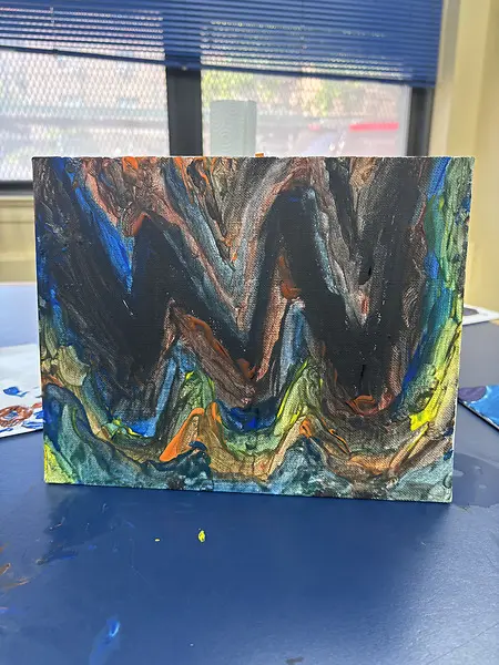 First abstract painting with form. Fifth to be sold online.