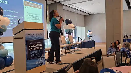 Leading the opening icebreaker at the Amplify Women Tampa Bay 2026 Summit.