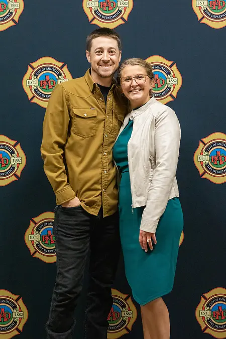 My husband and I at the 2026 Annual Asheville Fire Department Banquet
