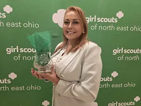 Receiving the Northeast Ohio Girls Scouts Woman of Distinction Award 