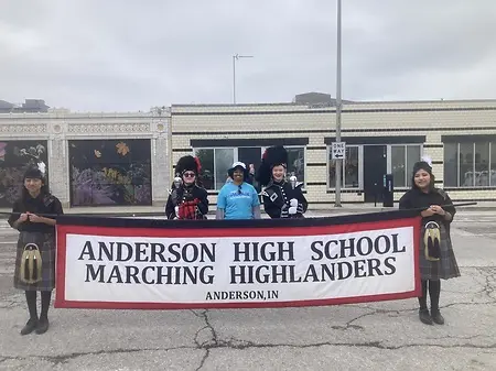 Volunteering for the 500 festival parade with the kiddos marching band. 