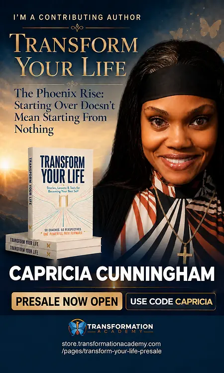 I’m proud to celebrate becoming a contributing author in *Transform Your Life*. My chapter, “The Phoenix Rise: Starting Over Doesn’t Mean Starting From Nothing,” shares a deeply personal part of my journey and the lessons I am now using to encourage others.

This milestone represents finding the courage to own my story and share my voice. My faith, perseverance, and willingness to keep growing brought me to this moment. My hope is that someone reading my words will see new possibilities for their own life.

Your past may explain parts of your story, but it doesn’t get to write your ending.
