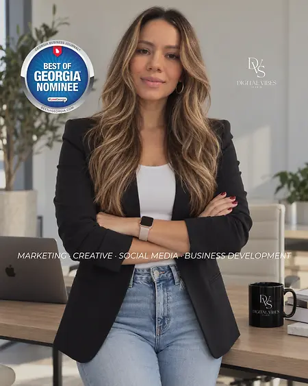 A proud milestone! 🖤 For the second consecutive year, Digital Vibes Studio, LLC is on the ballot for Best of Georgia 2026 in the Digital Marketing Firms category!

Grateful for this recognition and the opportunity to continue supporting small businesses and entrepreneurs.

🗳️ Vote daily through October 31!

https://gbj.com/alpharetta/business-consulting/digital-vibes-studio-llc