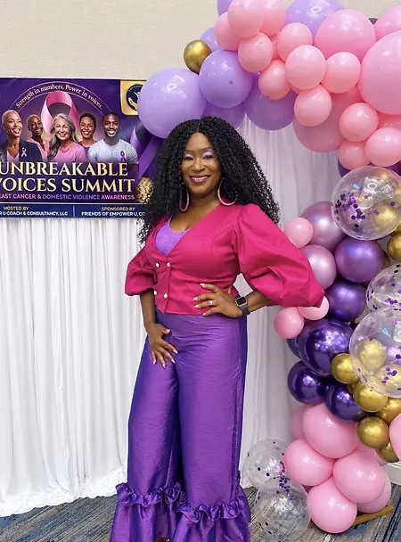 Photo taken at the first Unbreakable Voices Summit, hosted by me and Empower U. The summit honored survivors. Brave women came together to uplift, support, and raise awareness about Domestic Violence and Breast Cancer. Survivor stories were shared, faith was strengthened, and healing took place. As a domestic abuse survivor and DV advocate, I was incredibly proud of the strength and bravery displayed by each woman. 