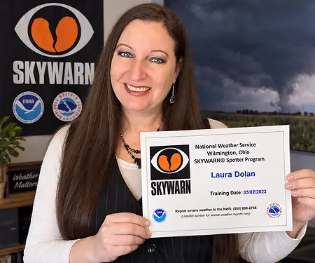 The day I became a Certified Weather Spotter with the National Weather Service SKYWARN volunteer program. SKYWARN spotters get certified to become the “eyes and ears” of the National Weather Service. Spotters serve their community by acting as a valuable source of information when dangerous storms approach.