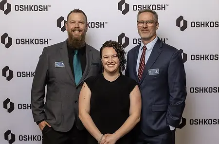 TJ Bender, CI Manager, Brittney Hanson, Operational Excellence Manager, and Frank Moore, Jetway President & GM, at the 2026 Oshkosh Excellence Award ceremony.

This moment meant a lot to me as the winner of the Cheers to Peers Segment Winner. Winning this award meant that a team member recognized me for my individual contributions to the company so I was honored that I was nominated by a fellow team member.