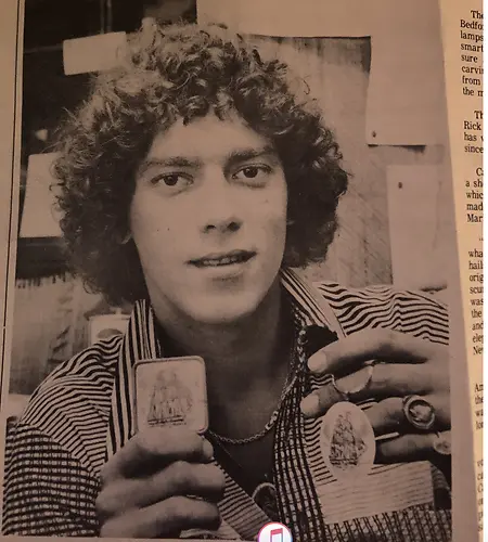 21 year old Cardoza gets a taste of business when he opened Things From The Sea, November 1977 at Old Marine Market Place Naples Florida,  where he designed silver and Ivory jewelry, etched Scrimshaw and wove Nantucket Lightship baskets.
