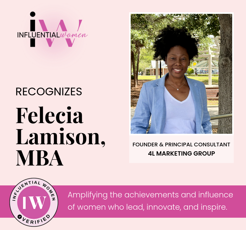 Recognition card honoring Felecia Lamison, founder of FLEXwithFe