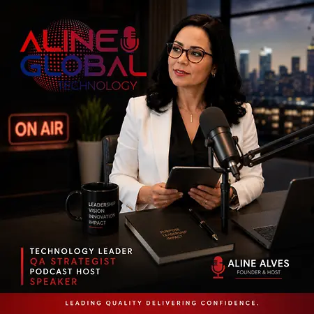 Aline Alves, Host + Founder Aline Global Technology Podcast| Software Quality Assurance Strategist Testing Expert on Influential Women